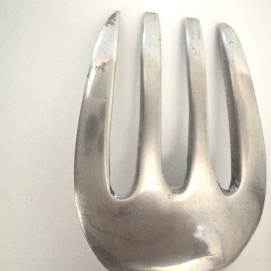 Vintage salatserveringssæt i massivt støbt aluminium - Frøken Lilly