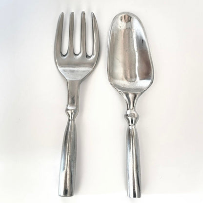 Vintage salatserveringssæt i massivt støbt aluminium - Frøken Lilly