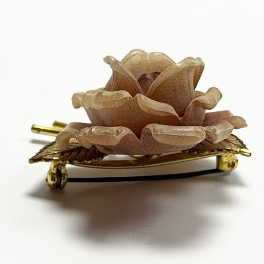 Vintage Tysk celluloid rosebroche – Ges. Gesch. ca. 1935–1945 - Frøken Lilly