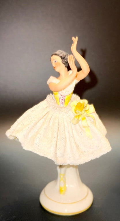 Volkstedt ballerina porcelænsfigur – Dresden - stil, Tyskland - Frøken Lilly