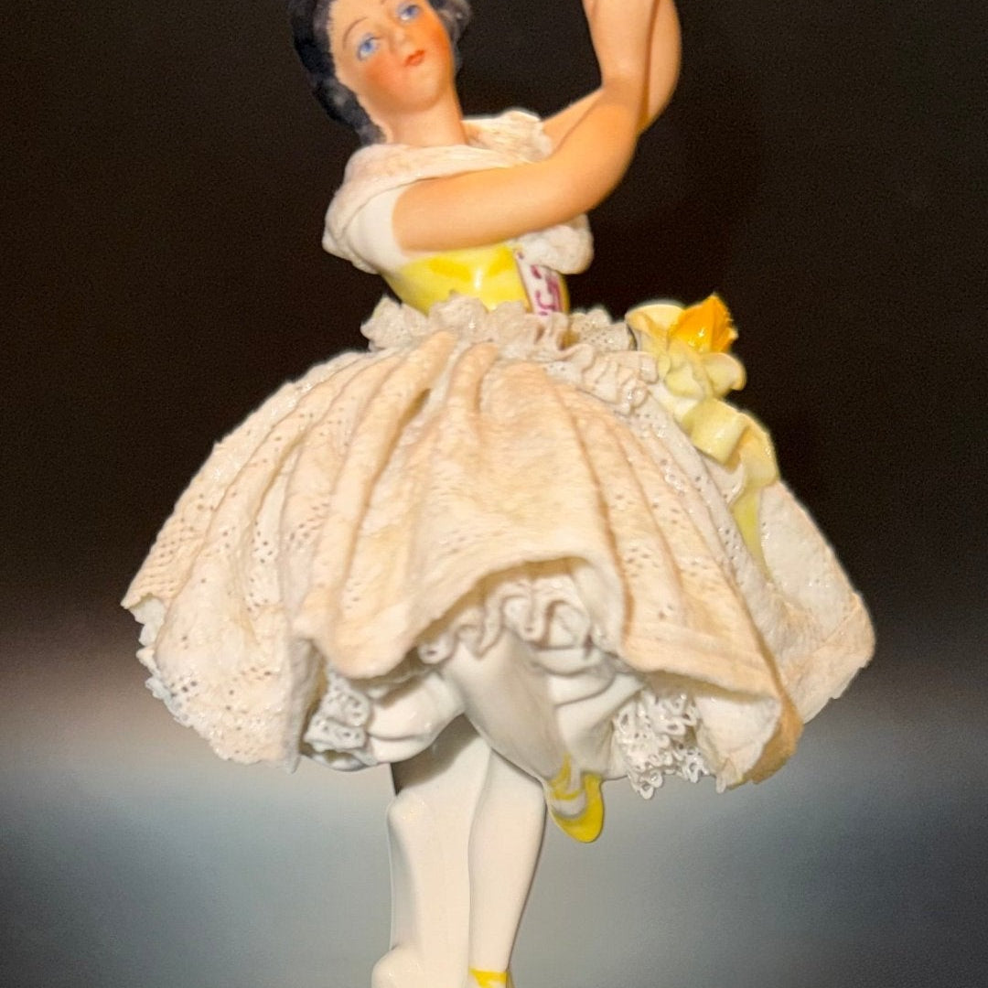 Volkstedt ballerina porcelænsfigur – Dresden - stil, Tyskland - Frøken Lilly